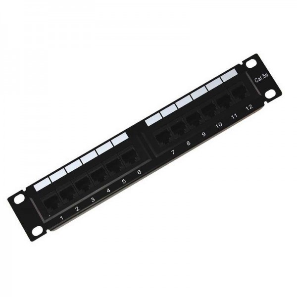  Патч-панель 10дюйм 12 портов RJ-45 CAT 5e Dual IDC Rexant 04-0025 