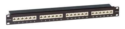 Патч-панель экранированная 19дюйм 1U кат.6а RJ45 LSA 24 порта DKC RN6APPF241BK 