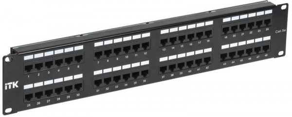  Патч-панель 2U кат.5е UTP 48 портов (Dual) ITK PP48-2UC5EU-D05 