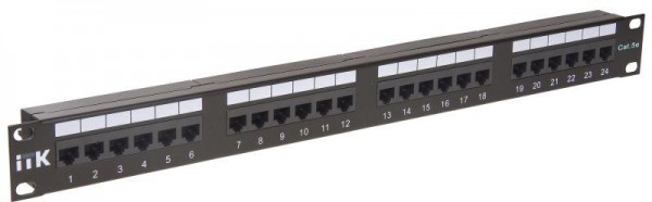  Патч-панель 1U кат.5е UTP 24 порта (IDC Dual) ITK PP24-1UC5EU-D05 