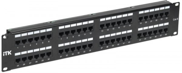  Патч-панель 2U кат.6 UTP 48 портов (Dual IDC) ITK PP48-2UC6U-D05 