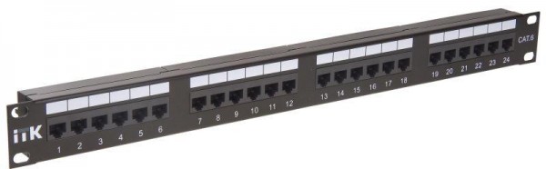  Патч-панель 1U кат.6 UTP 24 порта (Dual IDC) ITK PP24-1UC6U-D05 