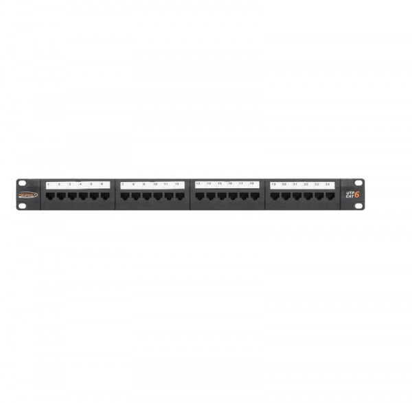  Патч-панель19дюйм 1U 24 порта кат.6 (класс E) 250МГц RJ45/8P8C 110/KRONE T568A/B неэкран. с органайзером черн. NIKOMAX NMC-RP24UE2-1U-BK 