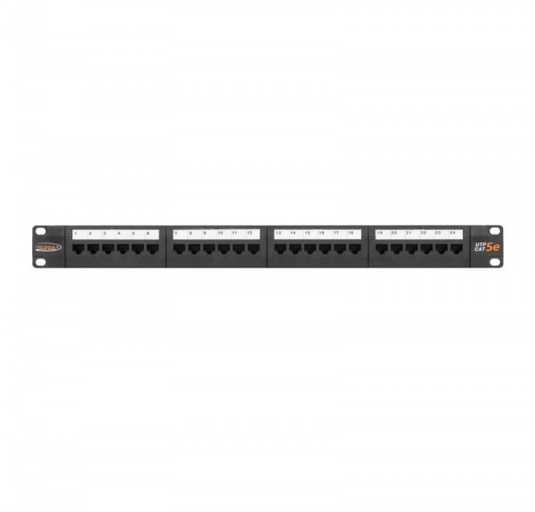  Патч-панель 19дюйм 1U 24 порта кат.5e (класс D) 100МГц RJ45/8P8C 110/KRONE T568A/B неэкран. с органайзером черн. NIKOMAX NMC-RP24UD2-1U-BK 