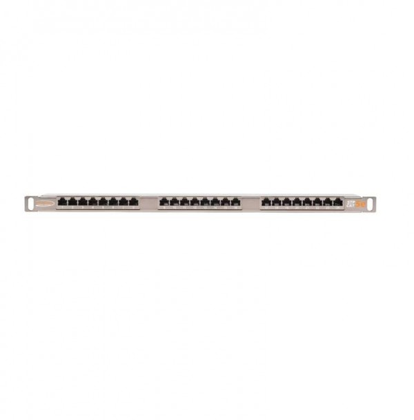  Патч-панель 19дюйм 0.5U 24 порта кат.5e (класс D) 100МГц RJ45/8P8C 110/KRONE T568A/B полный экран с органайзером метал. NIKOMAX NMC-RP24SD2-HU-MT 