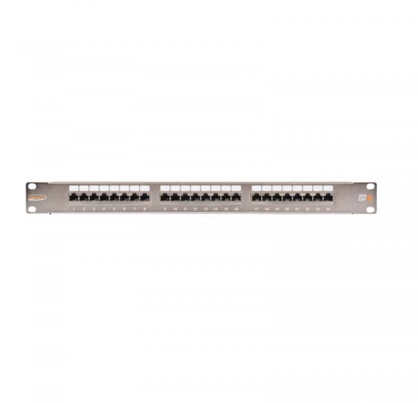  Патч-панель 19дюйм 1U 24 порта кат.6 (класс E) 250МГц RJ45/8P8C 110/KRONE T568A/B полный экран с органайзером метал. NIKOMAX NMC-RP24SE2-1U-MT 
