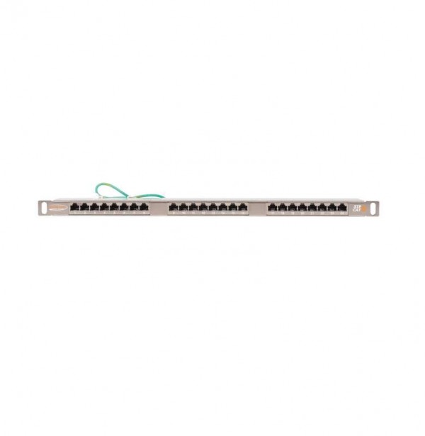  Патч-панель 19дюйм 0.5U 24 порта кат.6 (класс E) 250МГц RJ45/8P8C 110/KRONE T568A/B полный экран с органайзером метал. NIKOMAX NMC-RP24SE2-HU-MT 