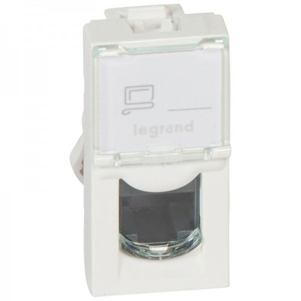  Механизм розетки информ. 1-м СП Mosaic 1мод. RJ45 CAT.5E UTP бел. Leg 076551 