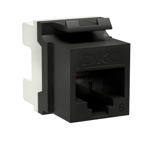  Модуль Keystone RJ45 CAT6 не экранированный 180град. черн. DKC RNK6U180BK 