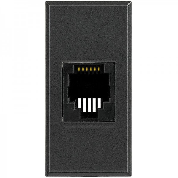  Розетка компьютерная Axolute RJ45 UTP CAT.6 110 антрацит Leg BTC HS4262C6 