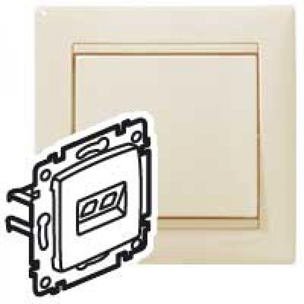  Механизм розетки комп. + телеф. СП Valena RJ11 + RJ45 CAT.6 UTP сл. кость (DIY-упак.) Leg 695329 