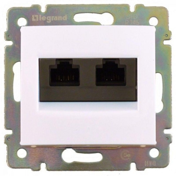  Механизм розетки компьютерной СП Valena RJ45 Cat.5 2 вых. UTP бел. (DIY-упак.) Leg 694292 