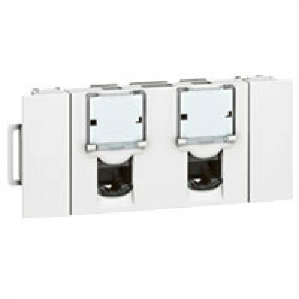  Механизм розетки комп. 3-м СП Mosaic RJ45 + RJ45 FTP CAT.6 CD Leg 076546 