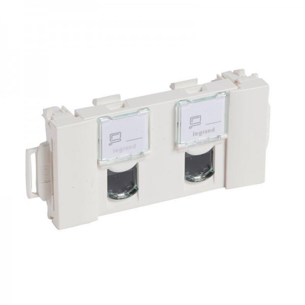  Механизм розетки комп. СП Mosaic 2мод. RJ45 + RJ45 UTP CAT.6 CD Leg 076544 