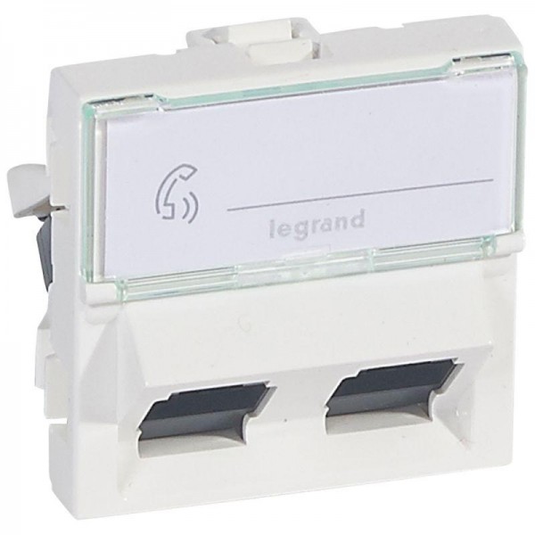  Механизм розетки комп. СП Mosaic 2мод. RJ45 + RJ45 UTP CAT.6 45град. Leg 076504 