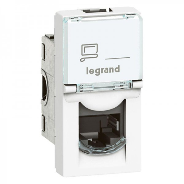  Механизм розетки комп. СП Mosaic 1мод. RJ45 UTP CAT.6A бел. Leg 076571 