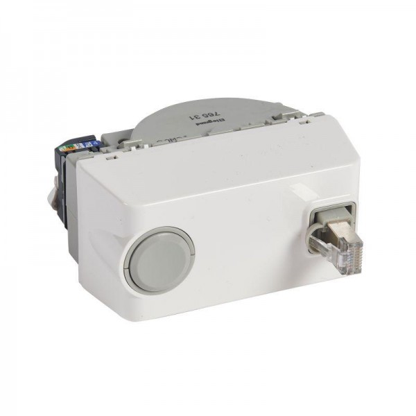  Розетка компьютерная СП Mosaic RJ45 4мод. CAT.5E FTP с вытяжн. шнуром RJ45 бел. Leg 076531 
