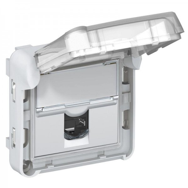  Механизм розетки СП Plexo RJ45 кат. 6 FTP LCS IP55 с закрытым клапаном IK 07 Leg 069569 