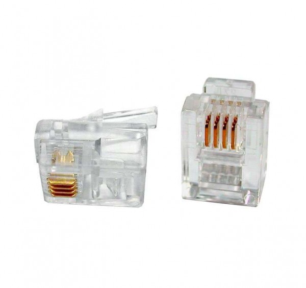  Разъем PLUG-6P4C-P-C2-100 телеф. RJ12 (6P4C) (3/3микродюйма) Hyperline 49379 
