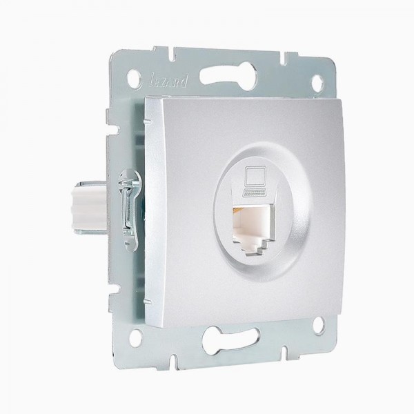  Механизм розетки компьютерн. 1-м СП KARINA RJ45 серебро мат. LEZARD 707-4388-139 