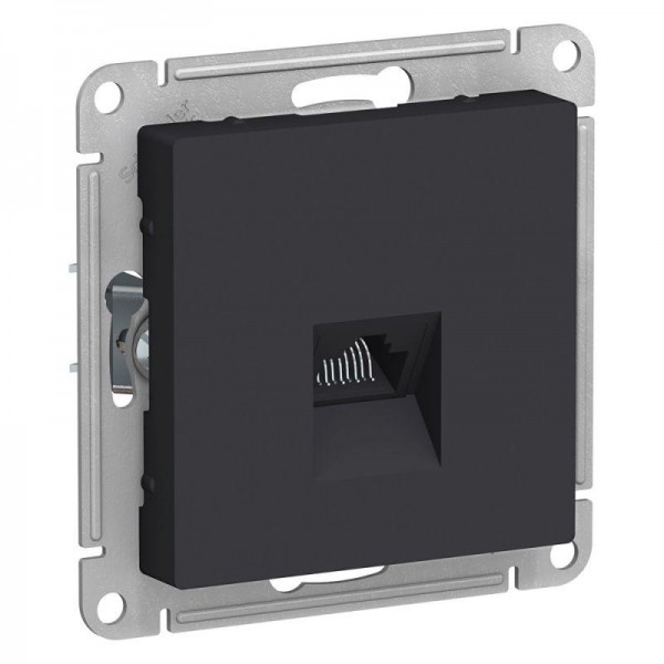  Механизм розетки компьютерной AtlasDesign RJ45 карбон SchE ATN001083 
