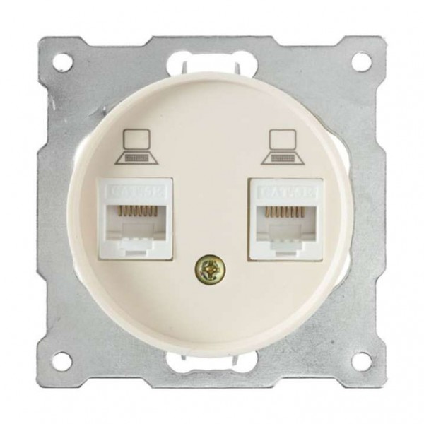  Механизм розетки комп. 2-м СП Florence RJ45 кат.5e беж. 1E20901301 OneKeyElectro 2172795 