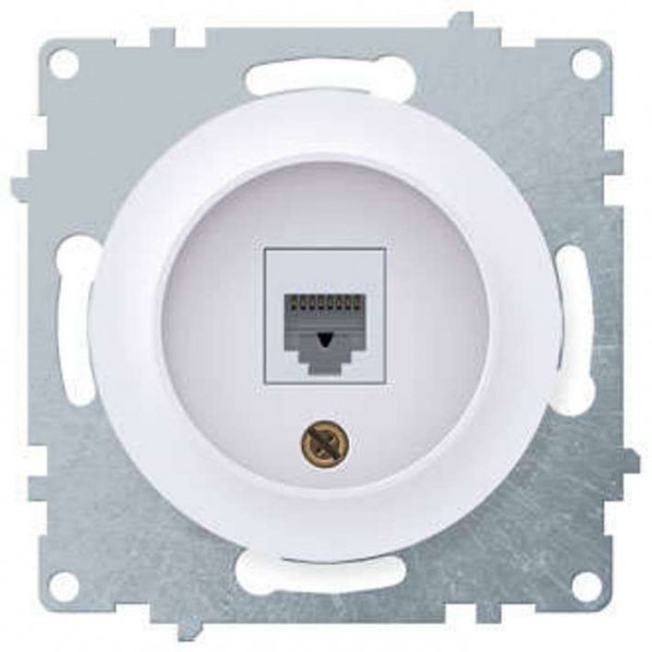  Механизм розетки комп. 1-м СП Florence 1xRJ45 кат.5e бел. 1E20701300 OneKeyElectro 2172770 