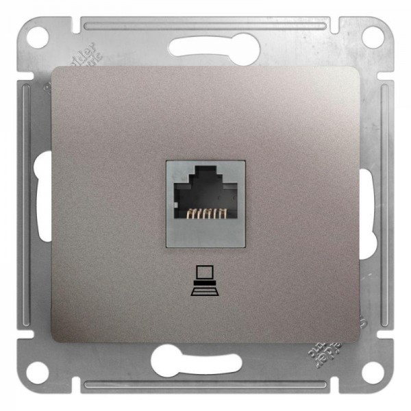 Механизм розетки комп. 1-м Glossa RJ45 кат.5е платина SchE GSL001281K 