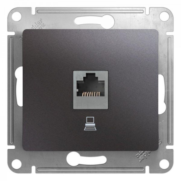  Механизм розетки комп. 1-м Glossa RJ45 кат.5е графит SchE GSL001381K 