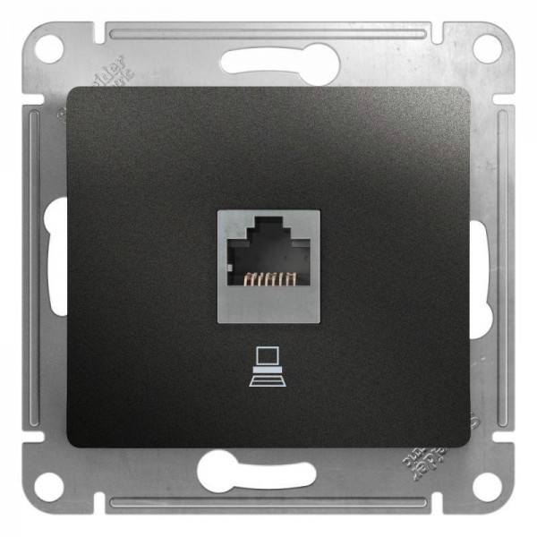  Механизм розетки комп. 1-м Glossa RJ45 CAT.5E антрацит SchE GSL000781K 
