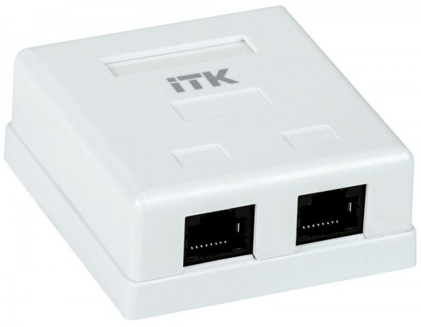  Розетка информационная RJ45 кат.5е UTP 2-порта настенная ITK CS2-1C5EU-22 