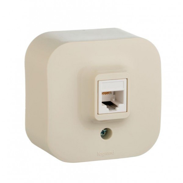  Розетка информационная 1-м ОП Quteo RJ45 CAT.5E UTP сл. кость Leg 782254 