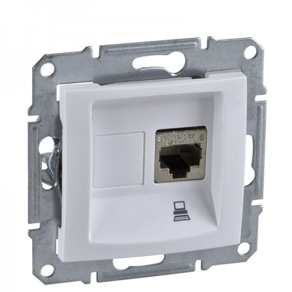  Механизм розетки комп. 1-м СП Sedna RJ45 бел. SchE SDN4300121 