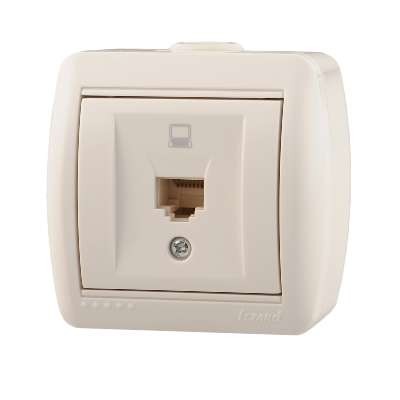  Розетка компьютерная 1-м ОП Ната RJ45 бел. LEZARD 710-0200-139 