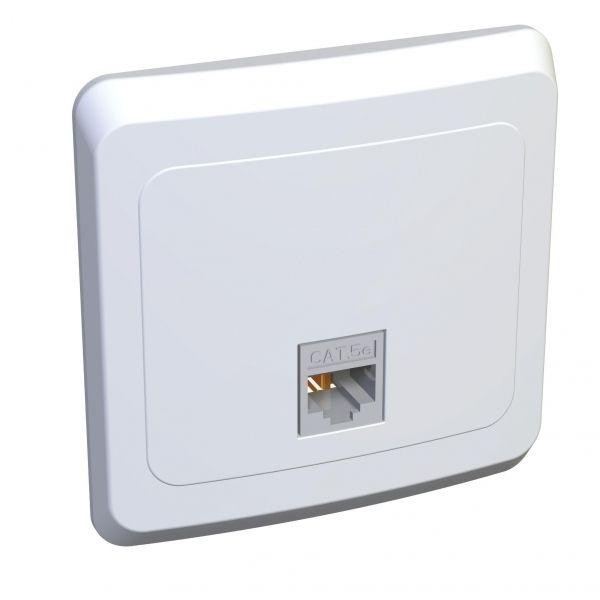  Розетка компьютерная 1-м СП Этюд RJ45 бел. SchE KOMC-001B 