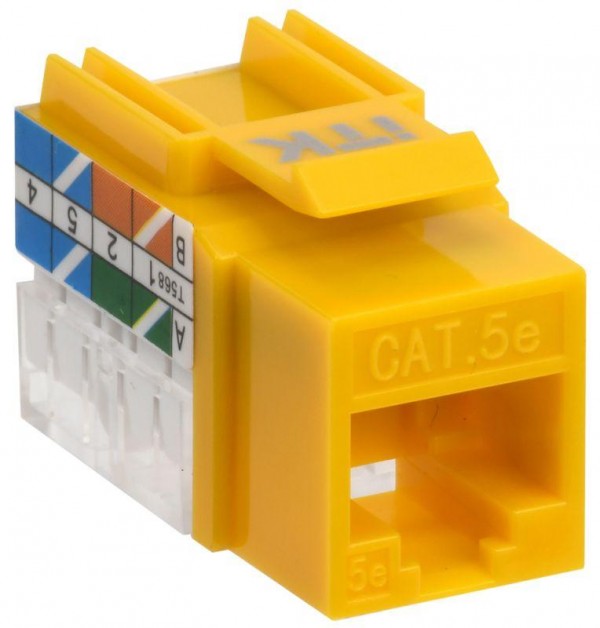  Модуль Keystone Jack кат.5E UTP 110 IDC 90град. жел. ITK CS1-1C5EU-11-05 