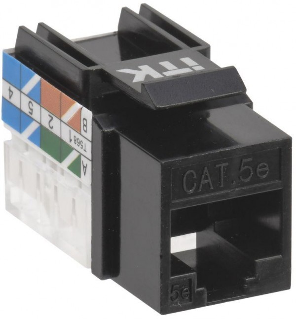  Модуль Keystone Jack кат.5E UTP 110 IDC 90град. черн. ITK CS1-1C5EU-11-09 