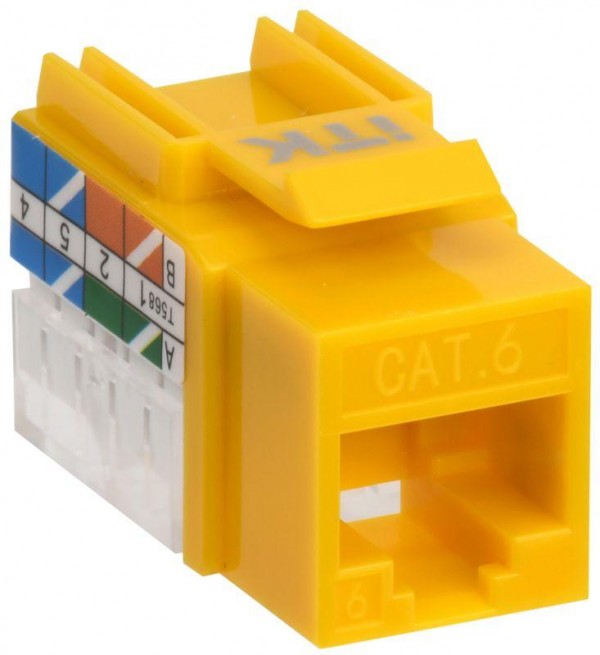  Модуль Keystone Jack кат.6 UTP 110 IDC 90град. жел. ITK CS1-1C06U-11-05 