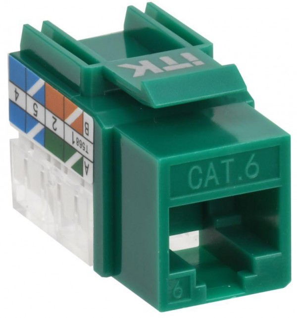  Модуль Keystone Jack кат.6 UTP 110 IDC 90град. зел. ITK CS1-1C06U-11-02 