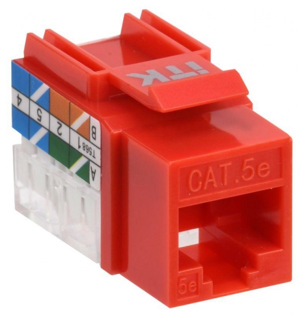  Модуль Keystone Jack кат.5E UTP 110 IDC 90град. красн. ITK CS1-1C5EU-11-04 