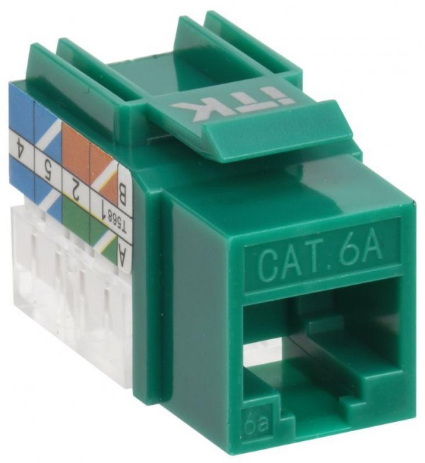  Модуль Keystone Jack кат.6A UTP 110 IDC 90град. зел. ITK CS1-1C6AU-11-02 
