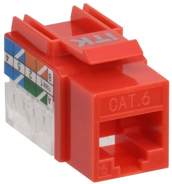  Модуль Keystone Jack кат.6 UTP 110 IDC 90град. красн. ITK CS1-1C06U-11-04 