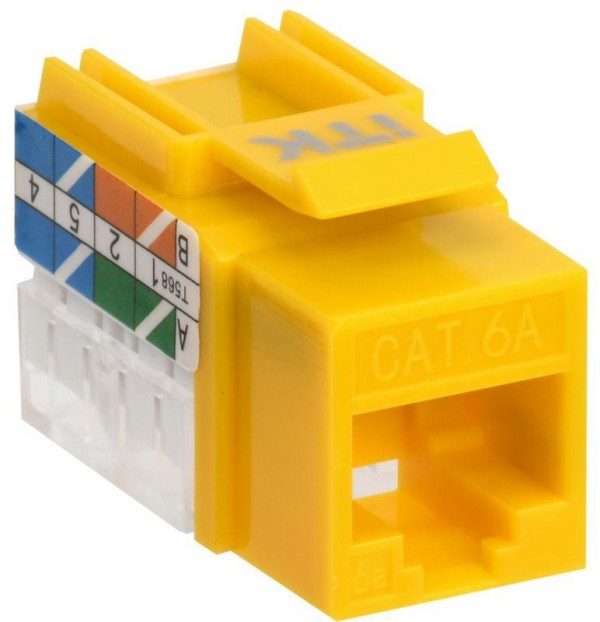  Модуль Keystone Jack кат.6A UTP 110 IDC 90град. жел. ITK CS1-1C6AU-11-05 