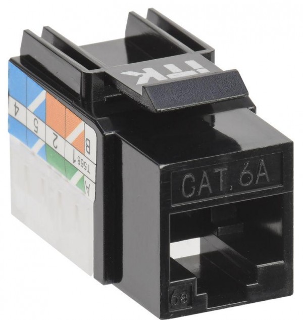  Модуль Keystone Jack кат.6A UTP 110 IDC 90град. черн. ITK CS1-1C6AU-11-09 