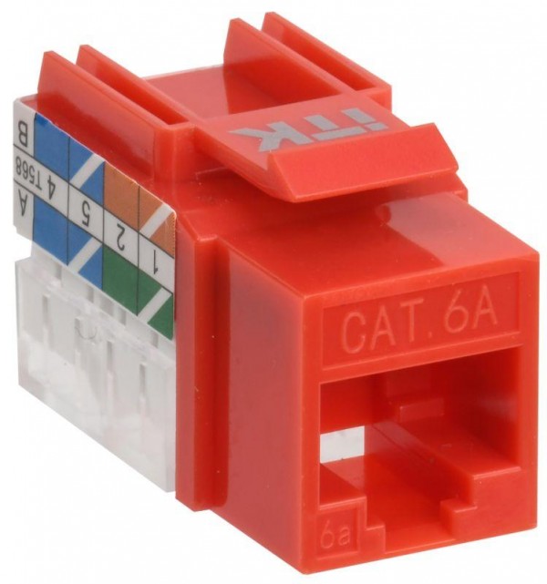  Модуль Keystone Jack кат.6A UTP 110 IDC 90град. красн. ITK CS1-1C6AU-11-04 