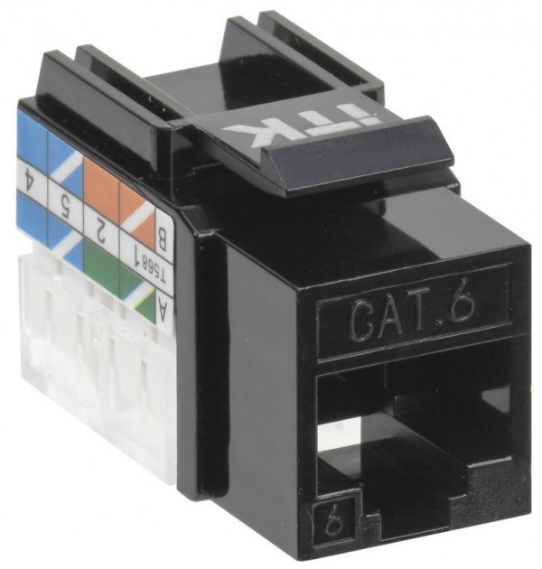  Модуль Keystone Jack кат.6 UTP 110 IDC 90град. черн. ITK CS1-1C06U-11-09 