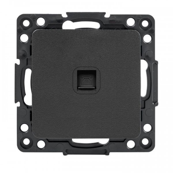  Механизм розетки Phone 1-м Стокгольм черн. PROxima EKF EZT01-034-10 