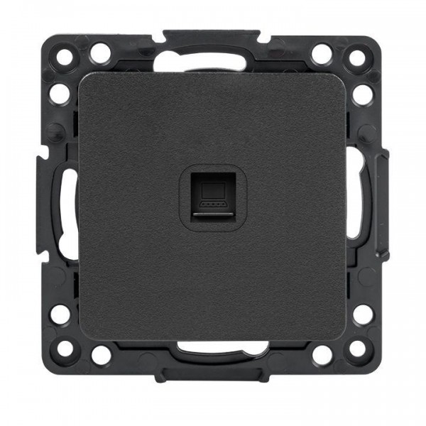  Механизм розетки RJ-45 1-м Стокгольм черн. PROxima EKF EZK01-035-10 