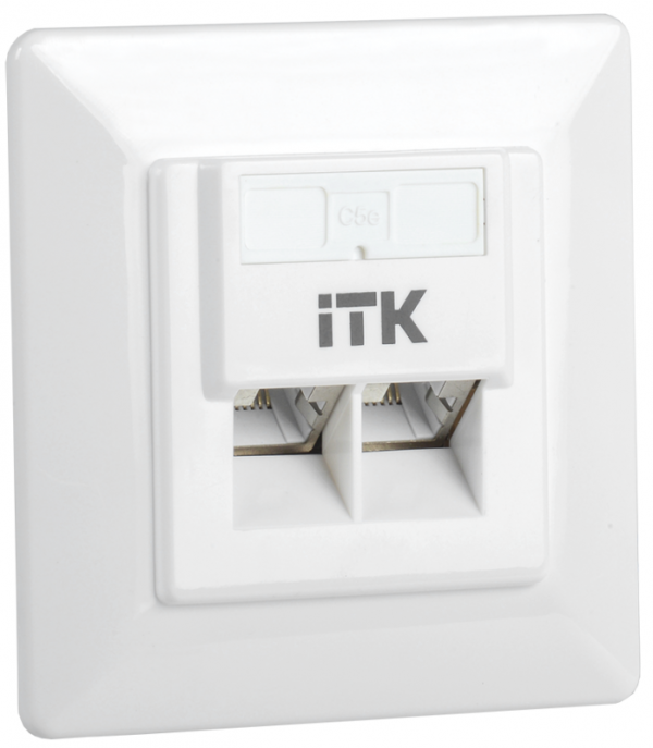  Розетка информационная RJ45 кат.5е FTP 2 порта внутр. ITK CS2-1C5EF-2-1 