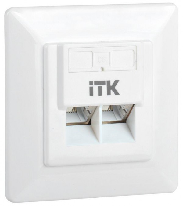  Розетка информационная RJ45 кат.6 FTP 2 порта внутр. ITK CS2-1C06F-2-1 